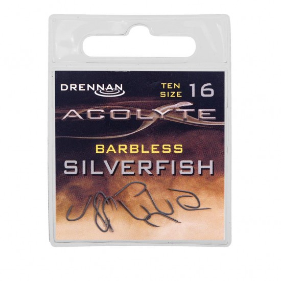 Carlige Drennan - Acolyte Silverfish Barbless Nr. 16 Carlige Drennan - Acolyte Silverfish Barbless Nr. 16